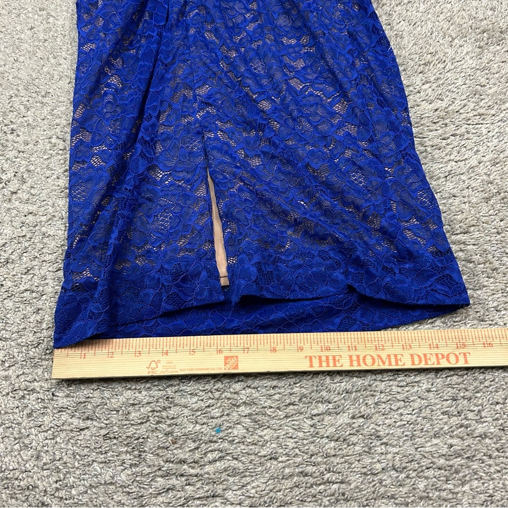 Dress the Population Kendra Lace Dress Women’s Large Midi Blue - Picture 9 of 12